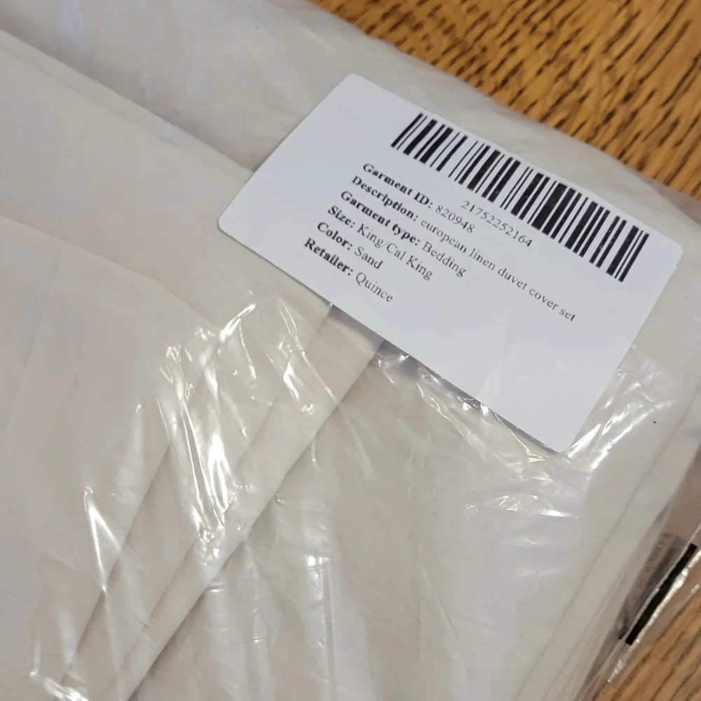 Quince European Linen Duvet Cover Set - King/Cali King - Sand